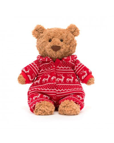 Jellycat Kerst knuffel Bartholomew Bear Winter Pyjamas