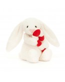 Jellycat Kerstknuffel Bashful Bunny with Christmas Candy cane