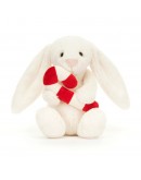 Jellycat Kerstknuffel Bashful Bunny with Christmas Candy cane