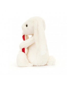 Jellycat Kerstknuffel Bashful Bunny with Christmas Candy cane