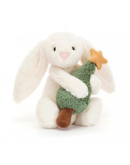 Jellycat Kerst knuffel  Bashful Bunny with Christmas Tree