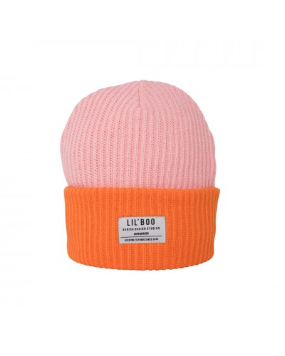 Lil'Boo muts Block Hygge beanie pink-orange