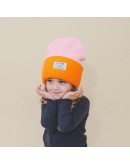 Lil'Boo muts Block Hygge beanie pink-orange