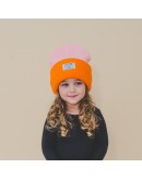 Lil'Boo muts Block Hygge beanie pink-orange