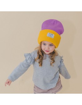 Lil'Boo muts Block Hygge beanie purple-yellow